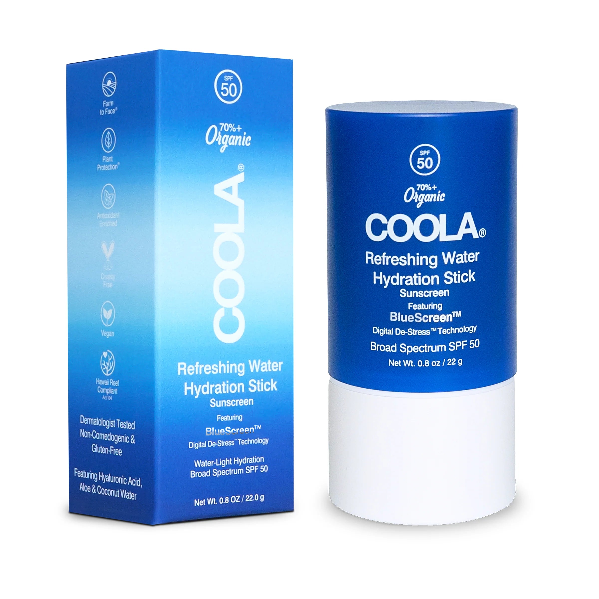 Refreshing Water Hydration Stick Organic Face Sunscreen SPF 50 - SOLKREMSTIFT TIL ANSIKTET