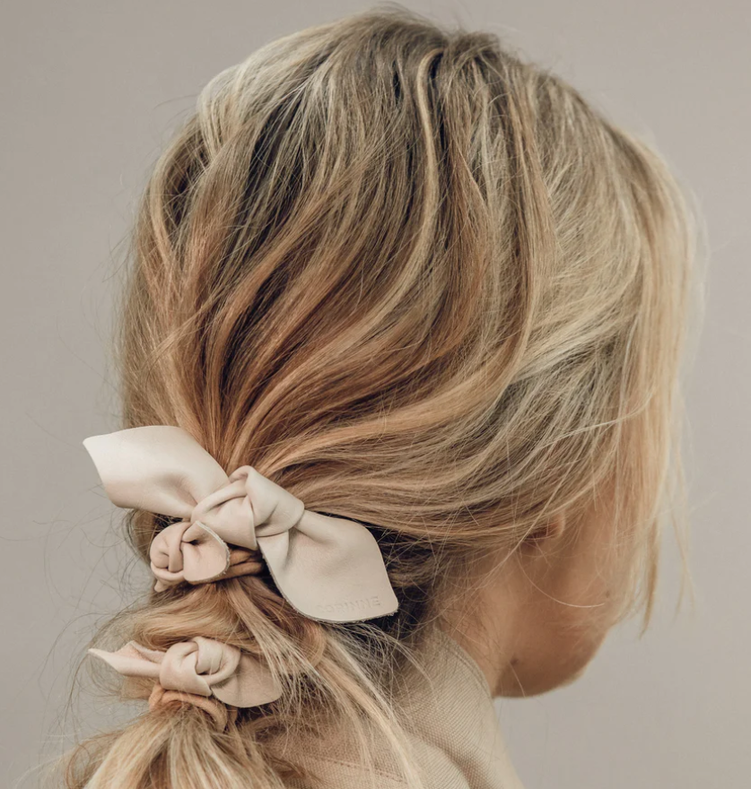 Leather Bow Big Hair Tie - Corinne