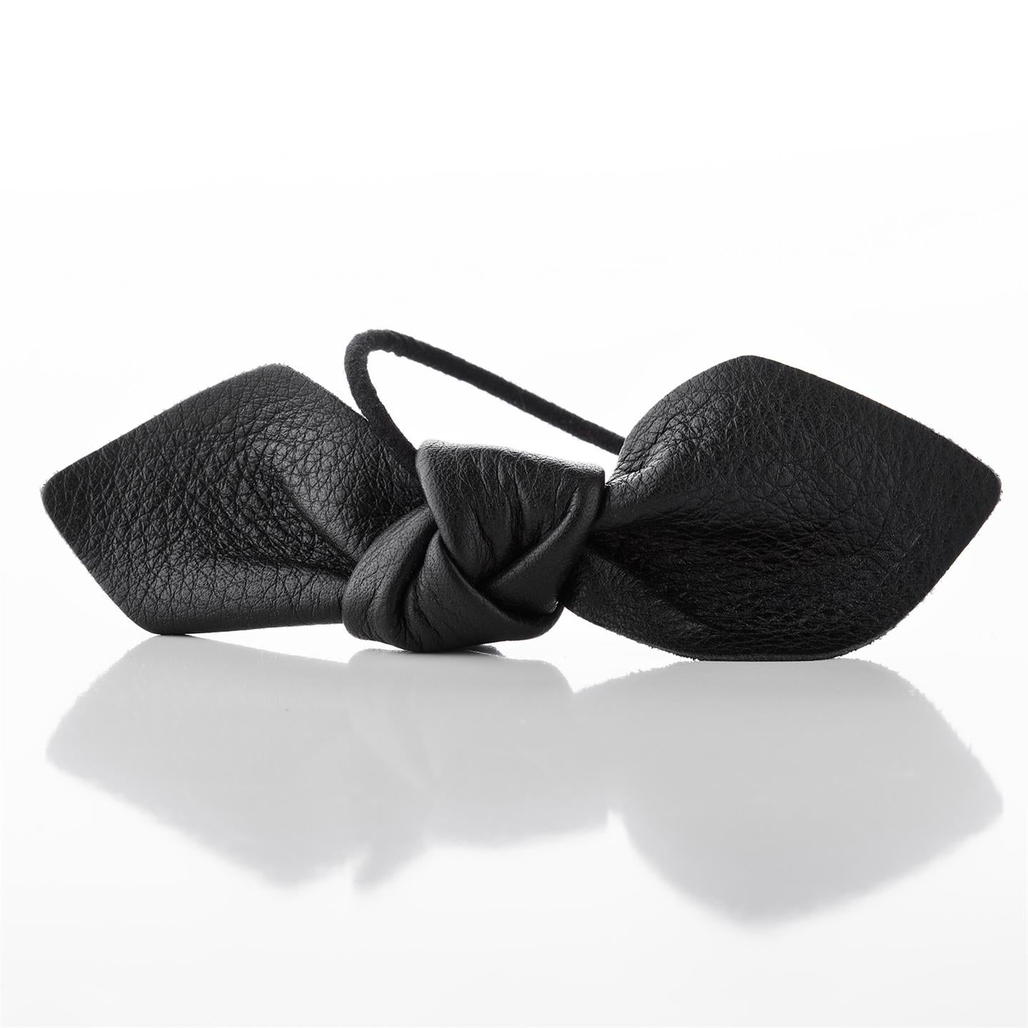 Leather Bow Big Hair Tie - Corinne